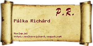 Pálka Richárd névjegykártya